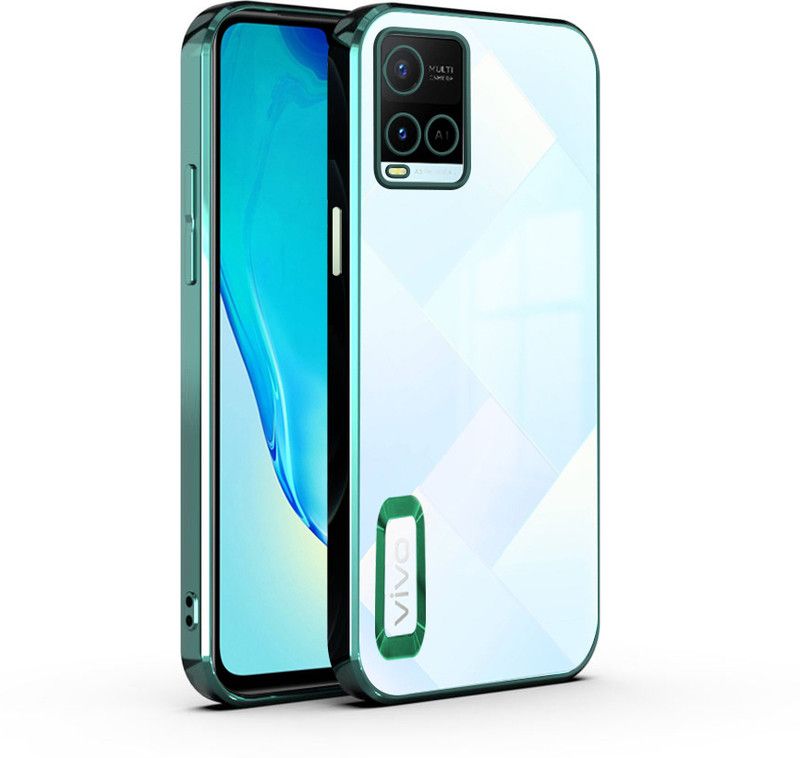 RESOURIS Back Cover for Vivo Y21, Vivo Y21 2021, Vivo Y33s  (Green, Transparent, Camera Bump Protector, Silicon, Pack of: 1)