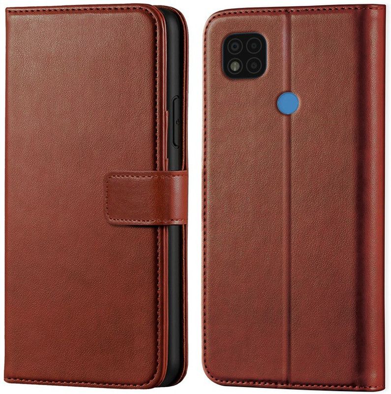 ponyta Flip Cover for Xiaomi Redmi Poco C31  (Brown, Dual Protection, Pack of: 1)
