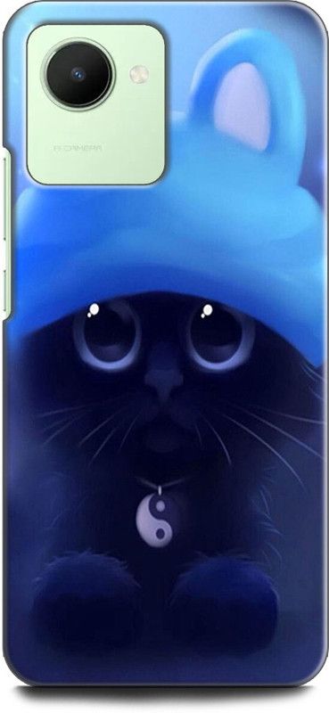 WallCraft Back Cover for Realme C30, RMX3581 CAT, CUTE CATE, LITTILE CAT, BLUE EYES, BLACK CAT  (Multicolor, Dual Protection, Pack of: 1)
