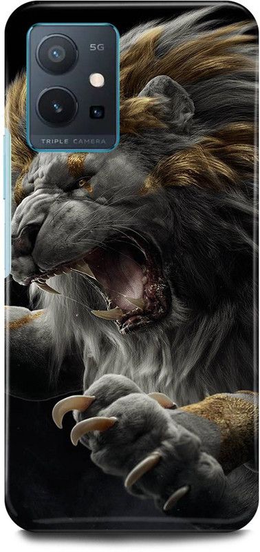 JUGGA Back Cover for OnePlus Nord CE 2 5G, ANGRY, LION, SHER  (Brown, Hard Case, Pack of: 1)