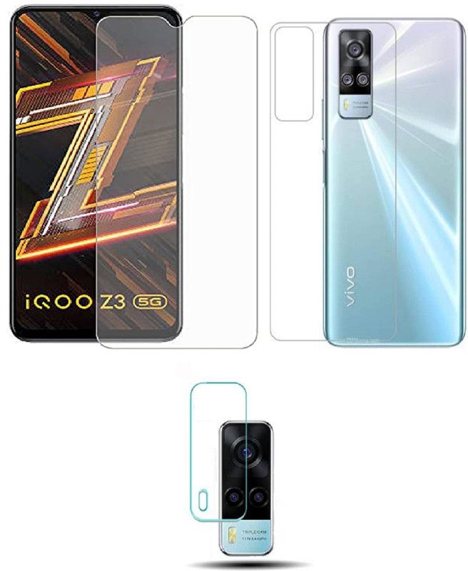 COVER CAPITAL Front and Back Tempered Glass for iQoo Z3 5G  (Pack of 3)