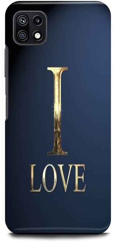 FUGGA Back Cover for SAMSUNG Galaxy F42 5G, I, LETTER, ALPHABET, LOVE, I, NAME  (Gold, Hard Case, Pack of: 1)