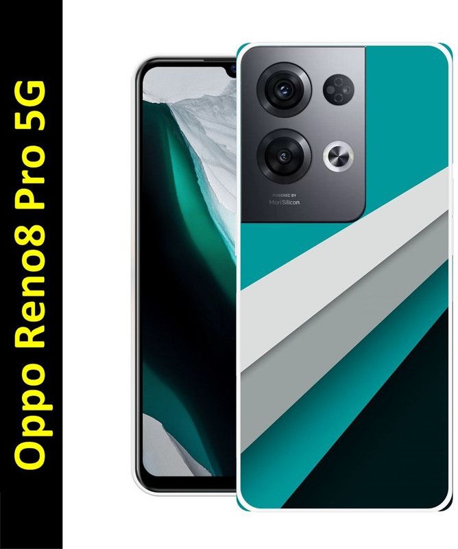 Krtagy Back Cover for Oppo Reno8 Pro 5G  (Blue, White, Silicon, Pack of: 1)