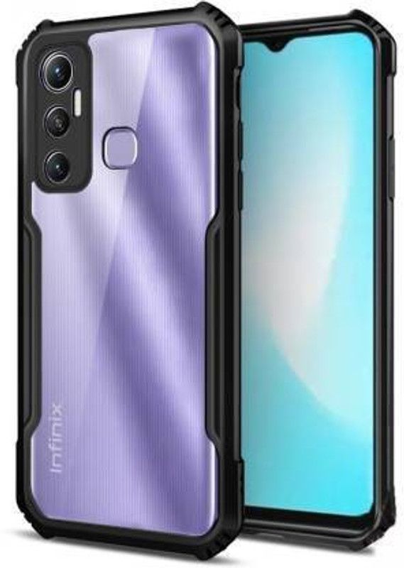 STARJPR Back Cover for INFINIX HOT 11  (Transparent, Black, Silicon)