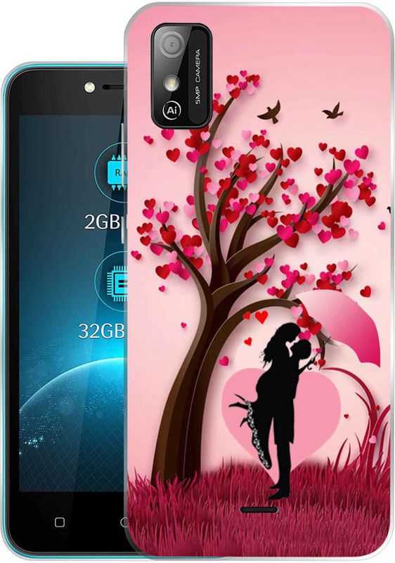eBoggy Back Cover for Lava Z21  (Pink, Brown, Silicon, Pack of: 1)