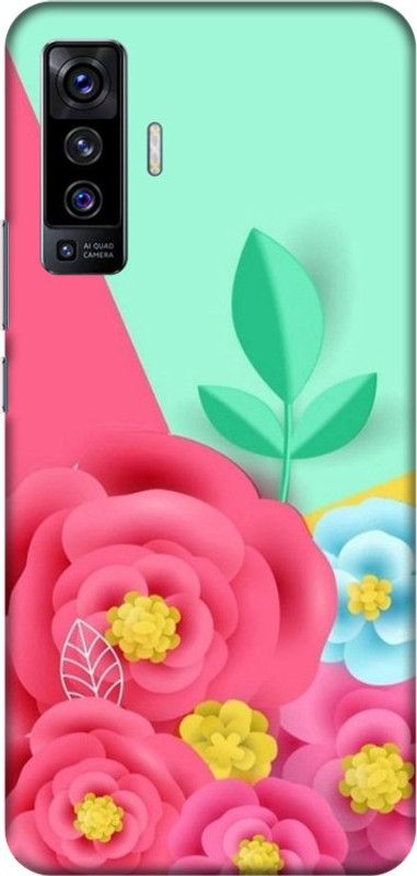 PNBEE Back Cover for Vivo X50 - Rose Print  (Multicolor, Hard Case, Pack of: 1)