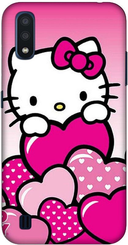 CROKIAN Back Cover for Samsung Galaxy M01 Hello Kitty Back Cover  (Pink, Hard Case, Pack of: 1)