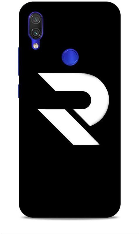 MAPPLE Back Cover for Redmi Note 7S (R / Letter / Alphabet / Name)  (Black, Hard Case, Pack of: 1)