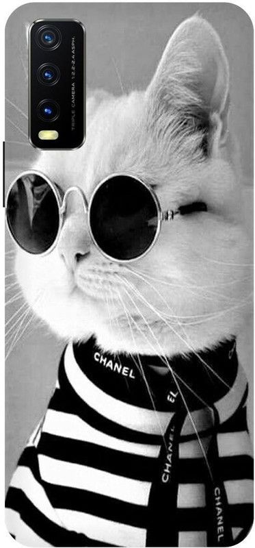 Zaplab Back Cover for Vivo Y20i, V2027 Cool Cat Printed  (Multicolor, Hard Case, Pack of: 1)