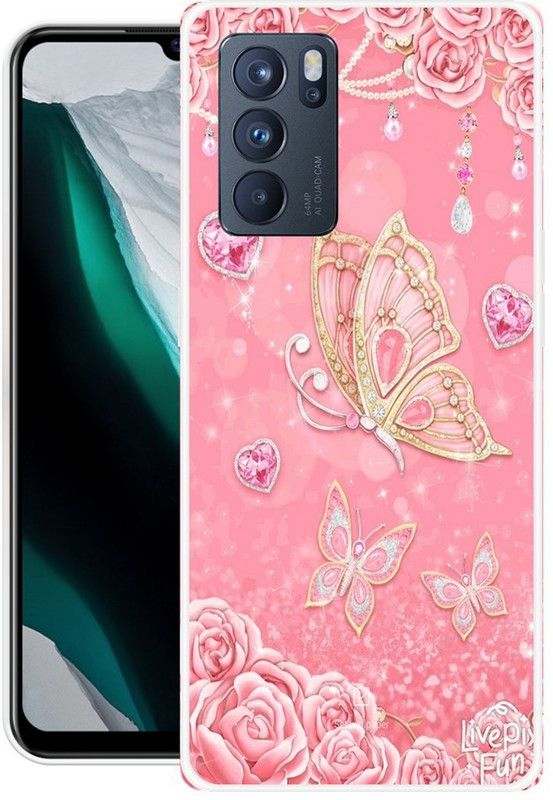 DESILOVE Back Cover for Oppo Reno 6 Pro 5G  (Pink, Grip Case, Silicon)