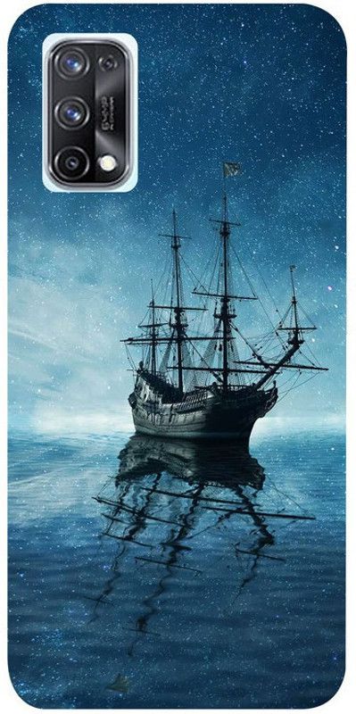 Golden mask Back Cover for Realme X7 (5G)  (Blue, Black, Waterproof, Silicon)