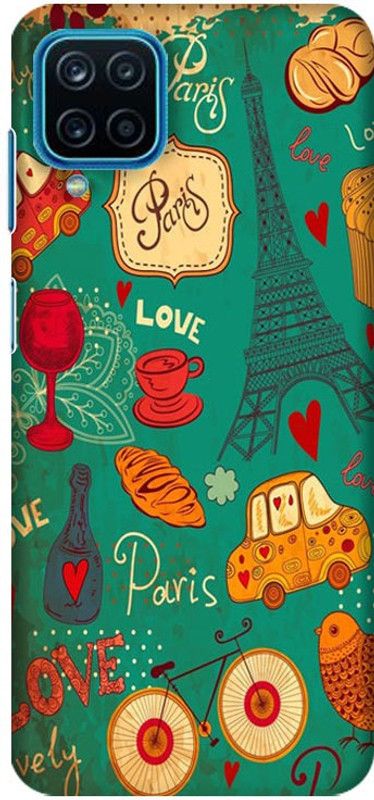 PNBEE Back Cover for Samsung Galaxy A12, SM-A125F - Effile Tower Print  (Multicolor, Hard Case, Pack of: 1)