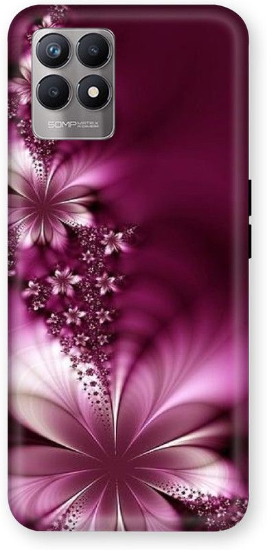 Ekish Back Cover for Realme 8i  (Purple, White, Hard Case, Pack of: 1)