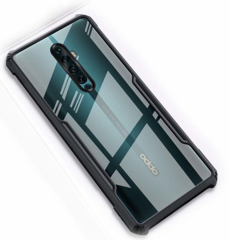 MOBIDEER Back Cover for OPPO Reno 2z, Transparent Hybrid Hard PC Back TPU Bumper  (Black, Transparent, Shock Proof, Pack of: 1)