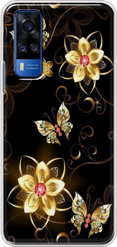 Hansviprint Back Cover for VIVO Y51A  (Black, Yellow, Grip Case, Silicon, Pack of: 1)