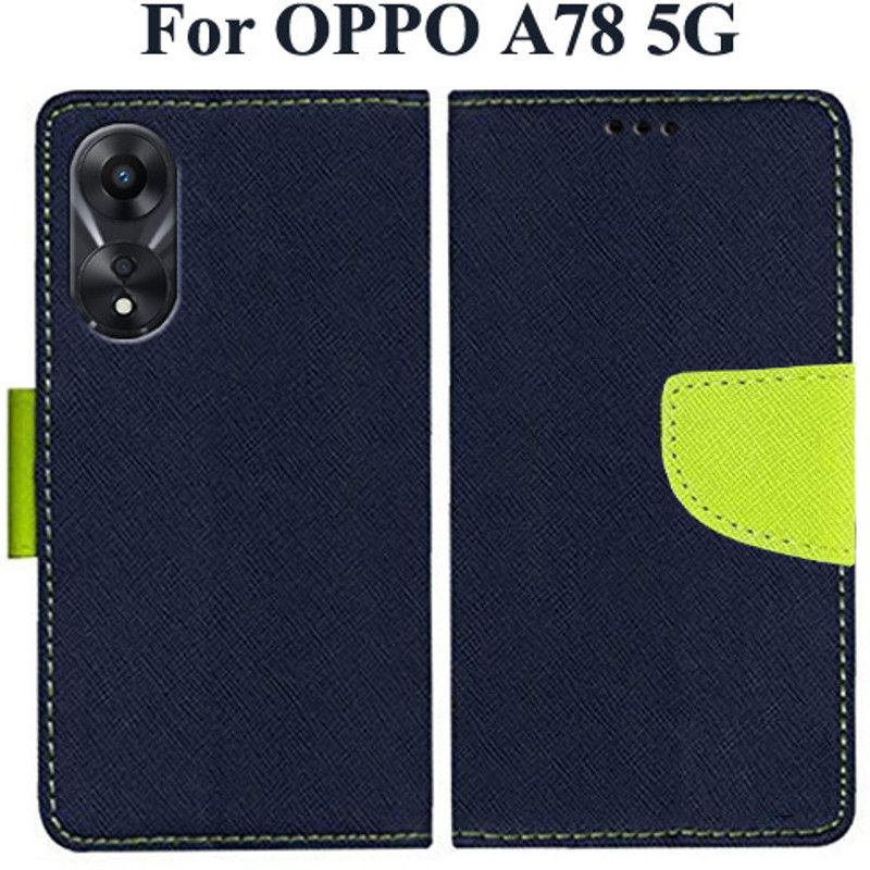 Krumholz Flip Cover for OPPO A78 5G  (Blue, Dual Protection, Pack of: 1)
