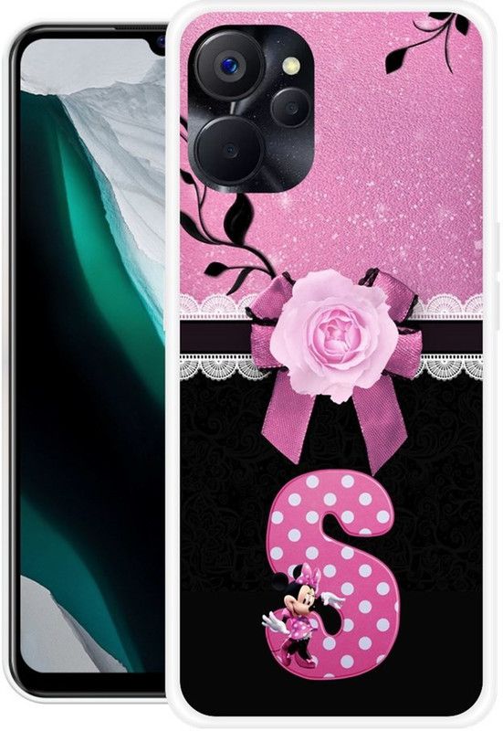REALKING Back Cover for Realme 9i 5G  (Pink, Black, Grip Case, Silicon)