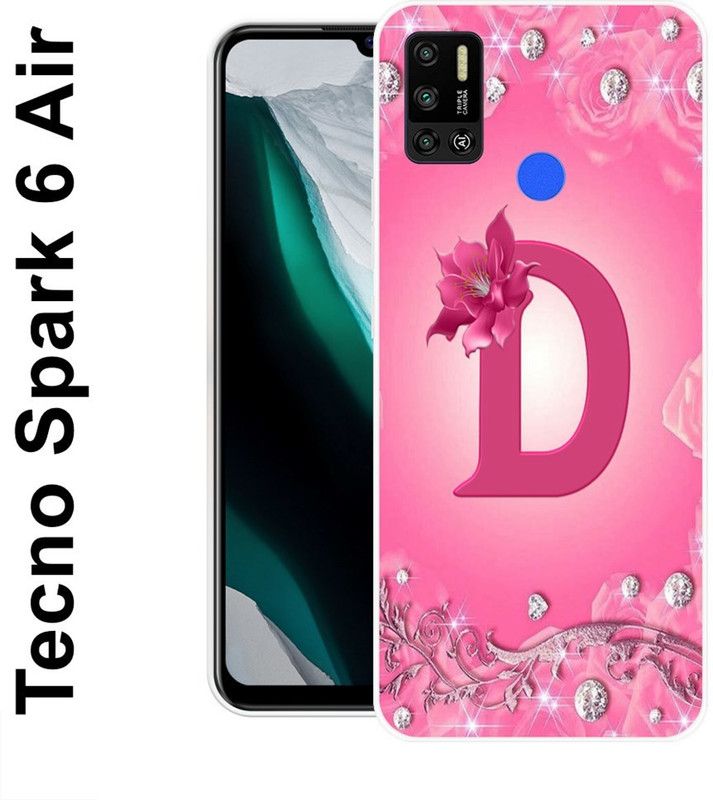 INDIALAND Back Cover for Tecno Spark 6Air  (Pink, White, Grip Case, Silicon)