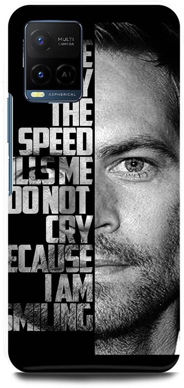 FIKORA Back Cover for Vivo Y33s, V2109, PAUL ,WALKER, FAST, &, FURIOUS  (Grey, Hard Case, Pack of: 1)