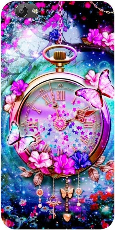 Skyhawk Back Cover for Vivo Y66 Multicolor Butterfly And Pocket Clock  (Multicolor, Waterproof, Silicon)