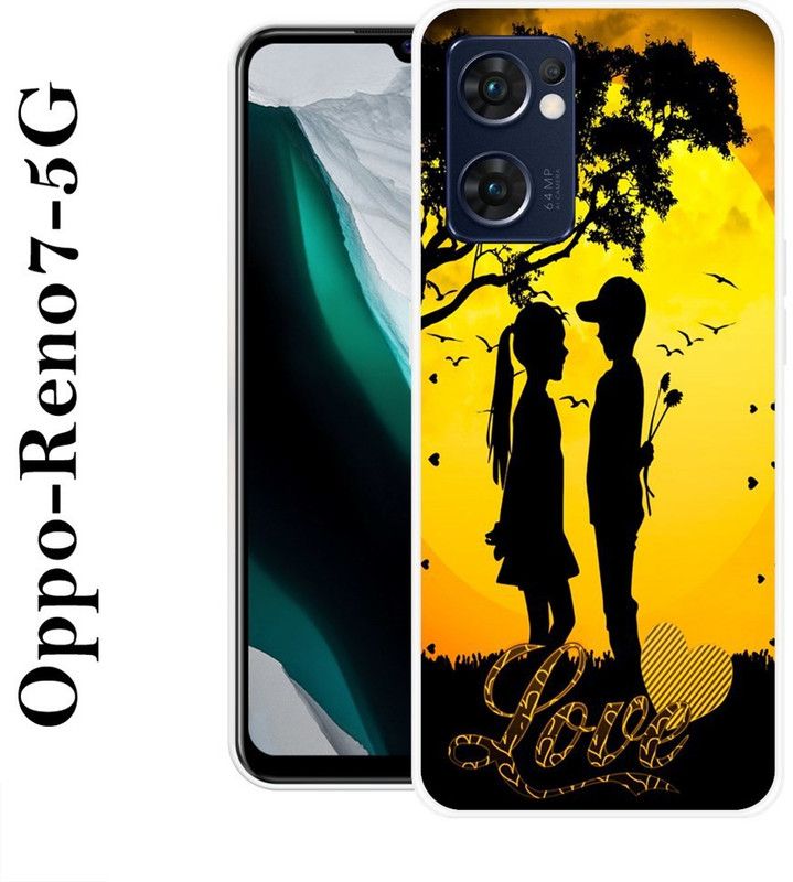 Sswastik Back Cover for Oppo Reno7 5G  (Yellow, Black, Grip Case, Silicon)