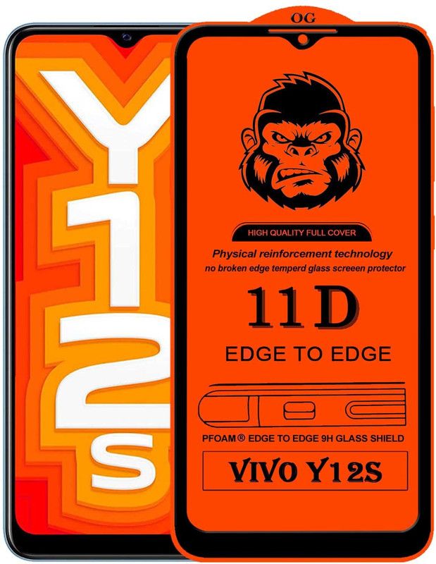 XRENGTH Edge To Edge Tempered Glass for : VIVO Y12S  (Pack of 1)