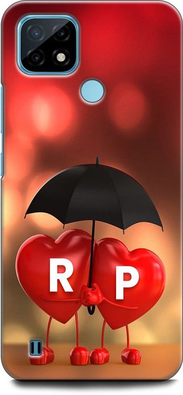 KEYCENT Back Cover for Realme C21Y, RMX3261 R P, R LOVES P, NAME, LETTER, ALPHABET, RP LOVE, HART, BLUE  (Multicolor, Pack of: 1)