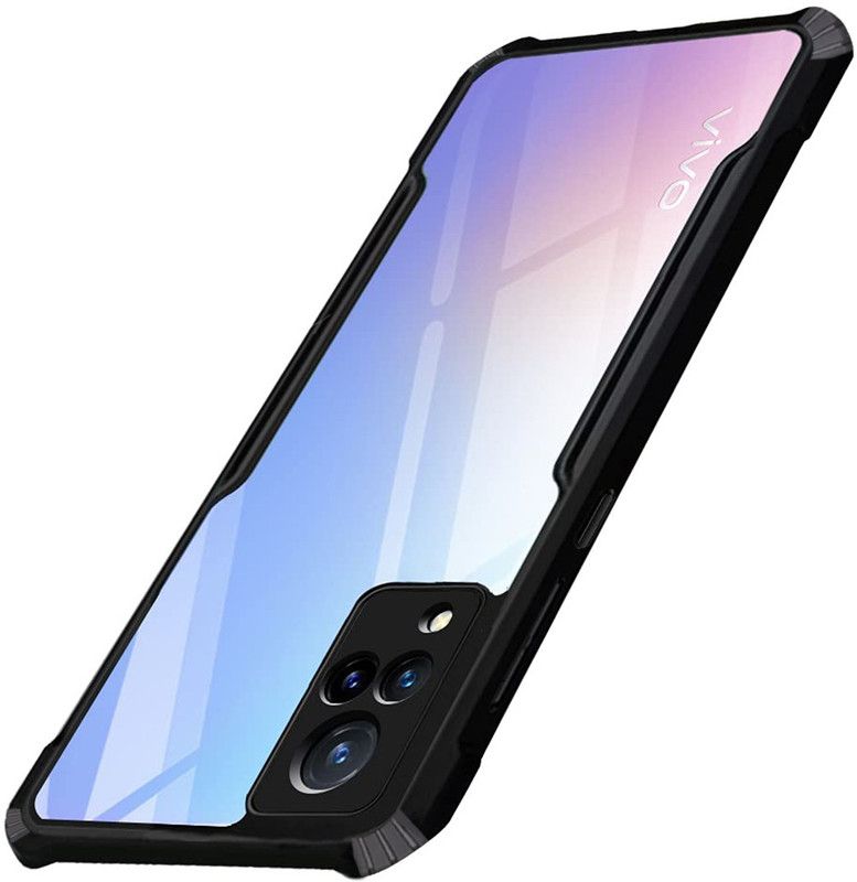 Flipkart SmartBuy Back Cover for Vivo V21E Air Cushion Case  (Black, Shock Proof, Pack of: 1)
