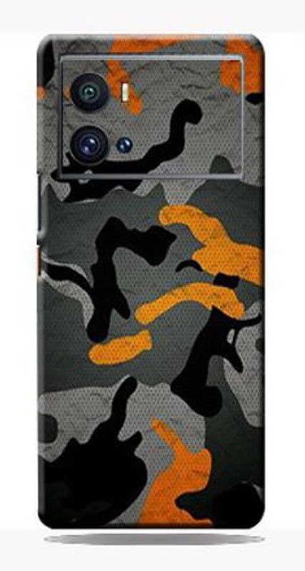 BUGGU Camouflage Orange For Iqoo 9 Pro 5G Mobile back Skin, Iqoo 9 Pro 5G Mobile Skin  (Camouflage Orange Skin With High Matte Finish.)
