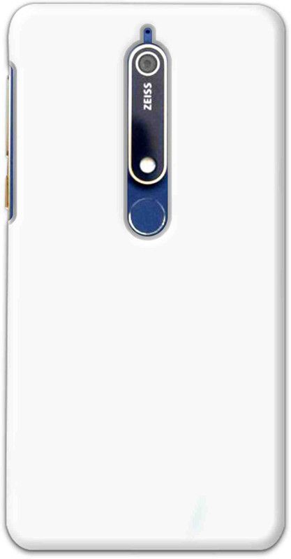 NDCOM Back Cover for Nokia 6.1 Plain White Printed  (Multicolor, Hard Case, Pack of: 1)