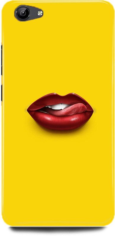 DIKRO Back Cover for vivo V5s, 1713, GIRL, LIPS, HOT, LIPD, KISS, YELLOW  (Multicolor, Hard Case, Pack of: 1)