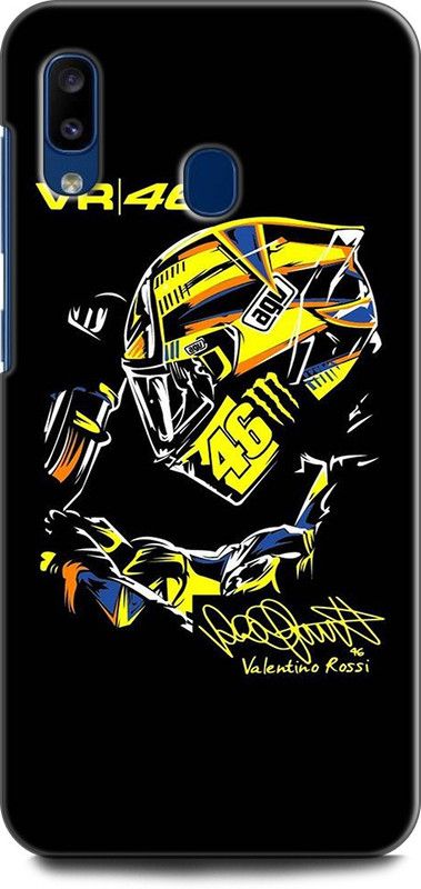 Afterglow Back Cover for SAMSUNG Galaxy A20 VALENTINO ROSSI, VR46, VR46 HELMET, AGV, BIKE RIDER, MOTOGP  (Multicolor, Shock Proof, Pack of: 1)