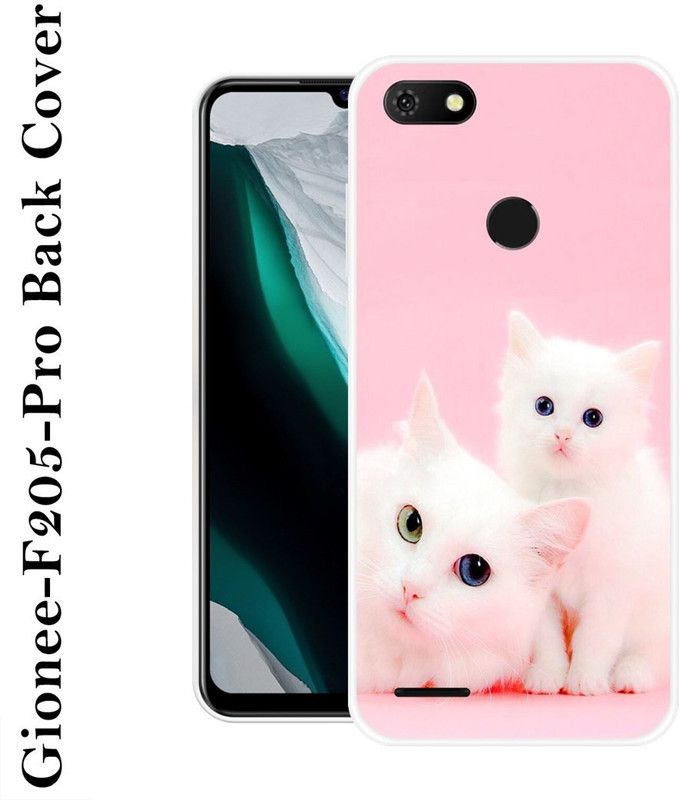 KUDI Back Cover for Gionee F205 Pro  (Pink, White, Silicon)