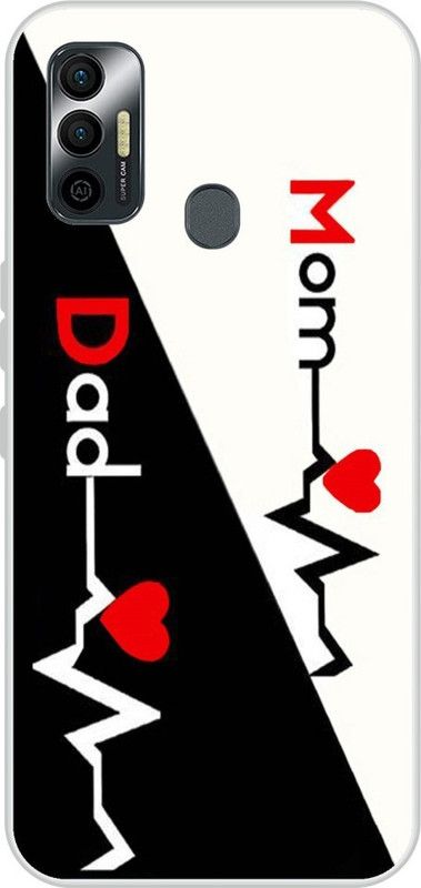 Dreamcase Back Cover for Tecno Spark 7  (Black, White, Silicon)