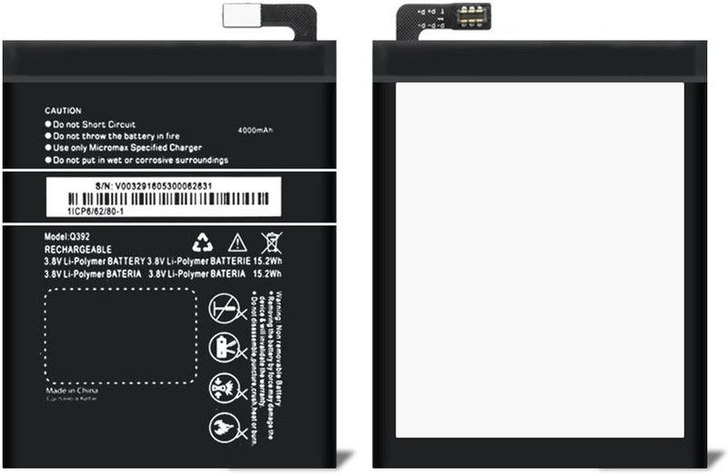 ZIZTRON Mobile Battery For Micromax Canvas Juice 3 Q392 (4000mAh) with 1 Month Warranty.