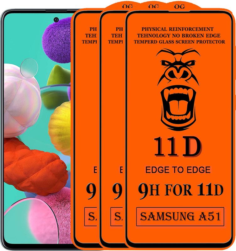 Xester Edge To Edge Tempered Glass for Samsung Galaxy A51  (Pack of 3)