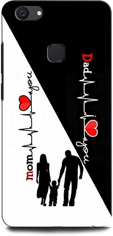 GRAFIQE Back Cover for VIVO V7 MOTHER, MAA, FATHER, LIFE LINE, I LOVE MY MOM DAD  (Multicolor, Shock Proof, Pack of: 1)