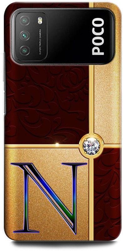 INTELLIZE Back Cover for POCO M3 MZB087AIN N, N LETTER, N DESIGN, N ALPHABET, N NAME  (Multicolor, Hard Case, Pack of: 1)