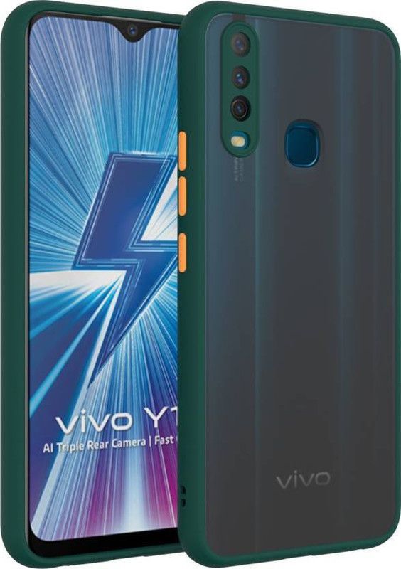 FIVE-O Back Cover for Vivo Y17  (Green, Camera Bump Protector, Pack of: 1)