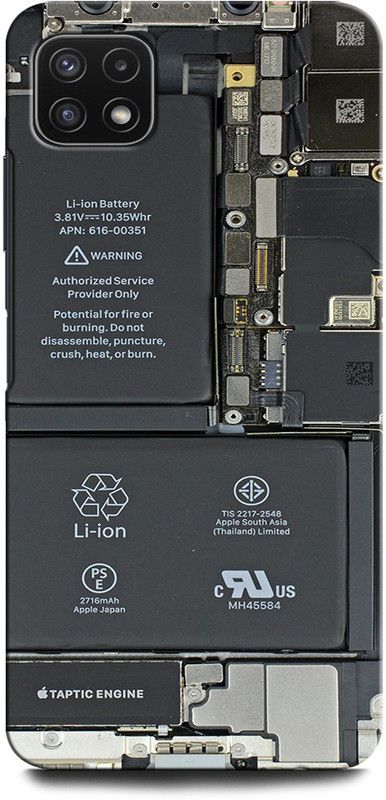 GRAFIQE Back Cover for SAMSUNG Galaxy A22 5G I PHONE X, DESIGN, BATTERY, IPHONE X INSIDE, X RAY  (Multicolor, Shock Proof, Pack of: 1)