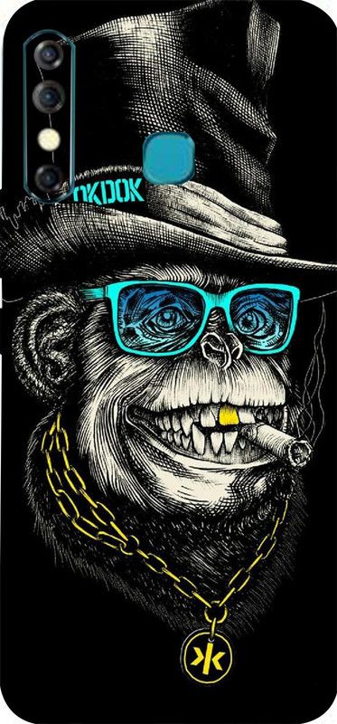 BUGGU Infinix Hot 8, Infinix Hot 8 Mobile Skin  (Ultra Super Smart And Crazy Monkey Skin With High Matte Finish.)