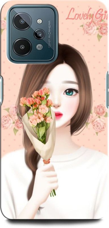 GRAFIQE Back Cover for Realme C31 MODERN, GIRL, FLOWER, NATURE, CUTE, LOVELY  (Multicolor, Shock Proof, Pack of: 1)