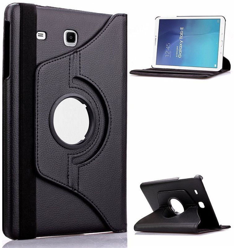 A-Allin1 Flip Cover for Samsung Galaxy Tab E 9.6 (T560) (Premium 360 Degree Rotate Case)  (Black)