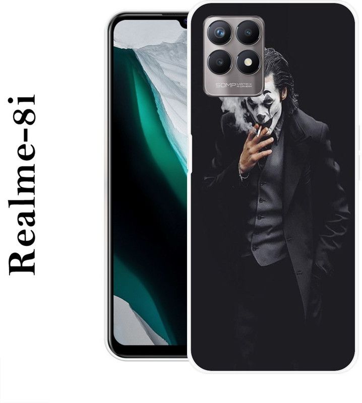 Sswastik Back Cover for Realme 8i  (Black, White, Grip Case, Silicon)