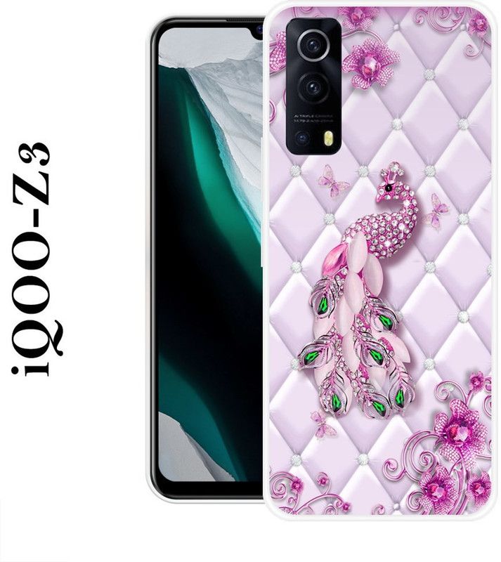Sswastik Back Cover for IQOO Z3  (White, Pink, Silicon)