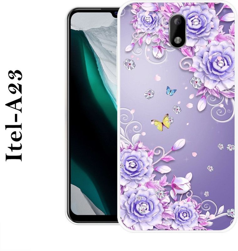SUPERCASE Back Cover for Itel A23  (Purple, Grip Case, Silicon)