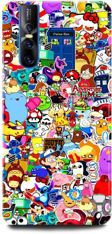 INDICRAFT Back Cover for Vivo V15 Pro, Vivo 1818, Cartoon, Printed  (Multicolor, Shock Proof, Pack of: 1)