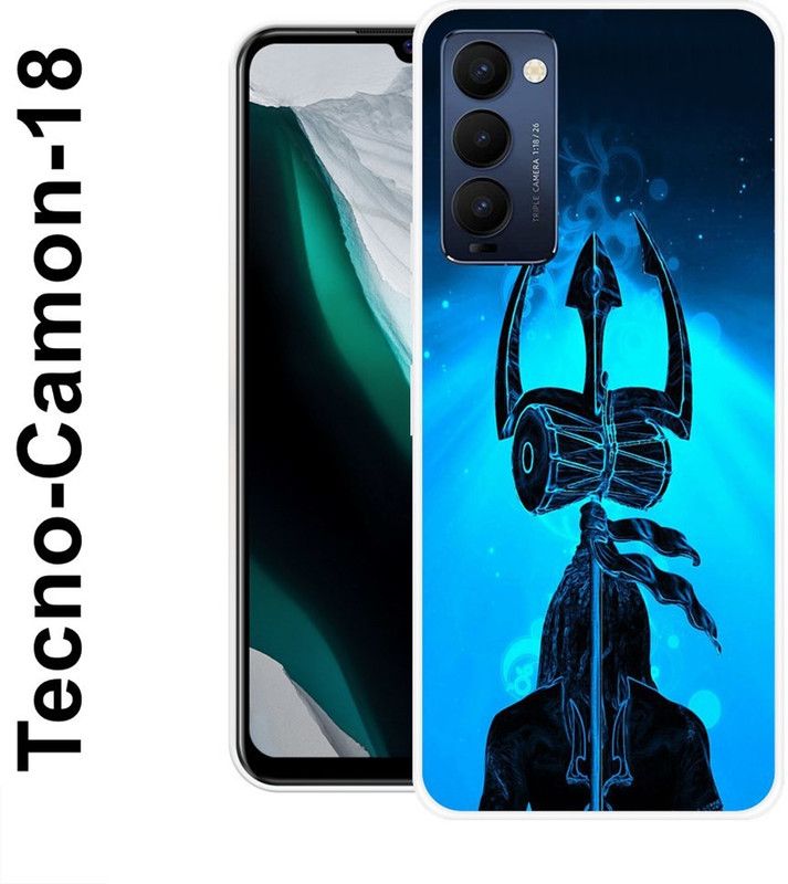 KLC Back Cover for Tecno Camon 18  (Blue, Black, Silicon)