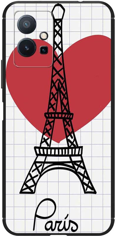 CaseRepublic Back Cover for Vivo Y75 5G, Vivo T1 5G, iQOO Z6 5G  (White, Red, Pack of: 1)