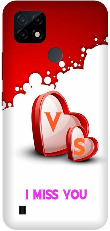 THESTONEWELL Back Cover for Rralme C21 v s letter v s alphabet v s word v s name cases cover  (Multicolor, Shock Proof, Pack of: 1)